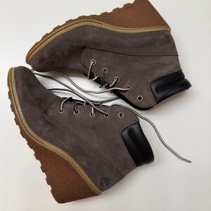 Timberland Charcoal and Chestnut Wedge Boots